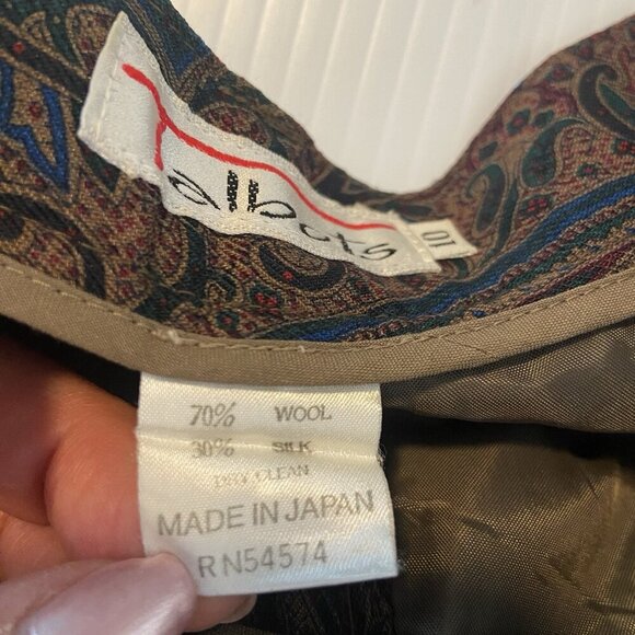 Vintage Talbots Pleated Trousers Pants Women 10 Wool Silk Paisley Office Classic - Picture 9 of 11